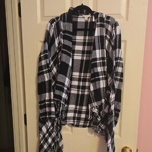 Plaid Open Front Women's Jacket